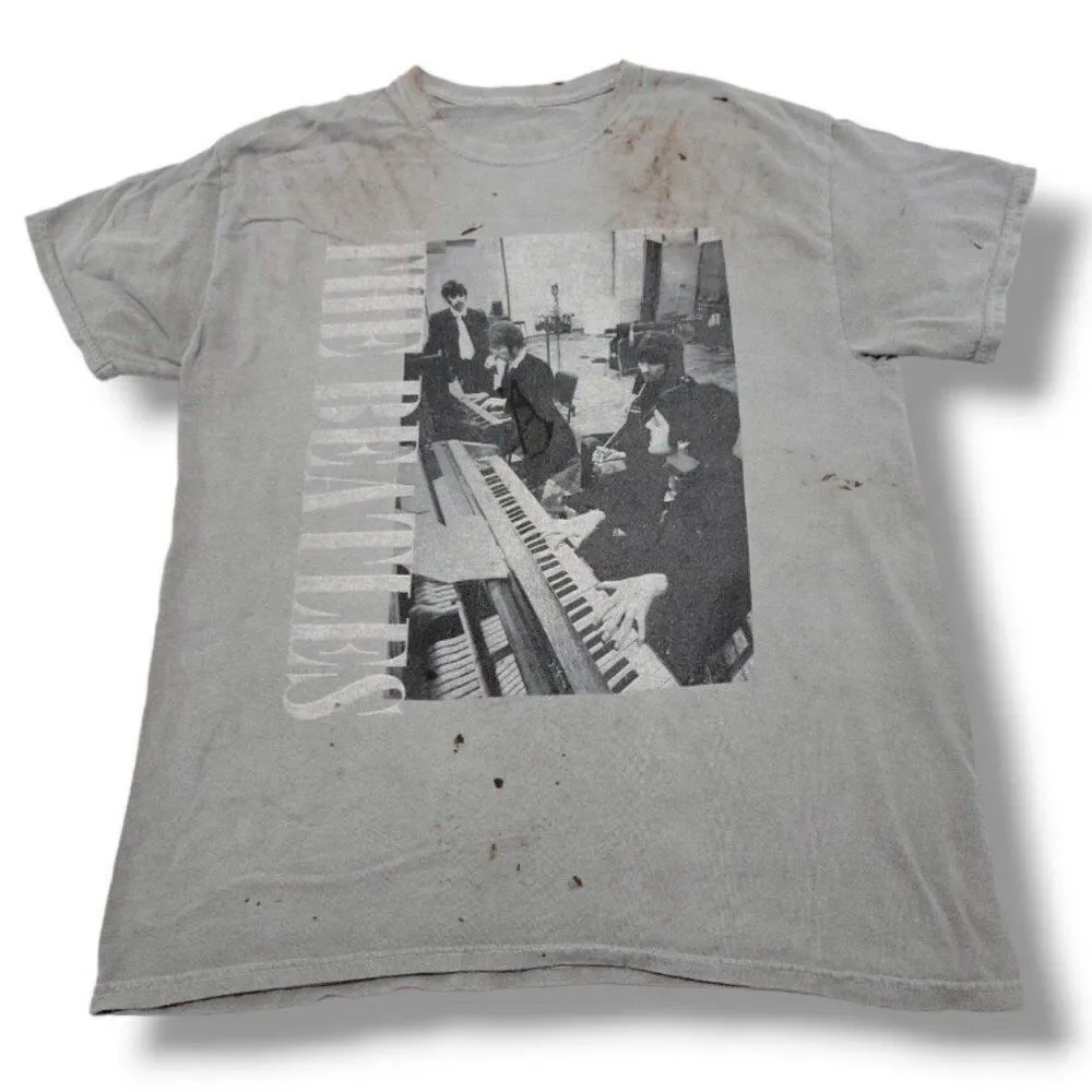 The Beatles Shirt Size Medium / Large Graphic Tee Band Tee Painted Grungy Faded